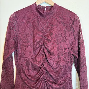 By Anthropologie‎ Mock-Neck Fitted Lace Dress thumbnail 3