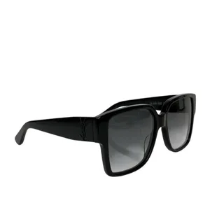 YSL - SAINT LAURENT Acetate Square SLM9 002 Sunglasses Black/Gray thumbnail 2