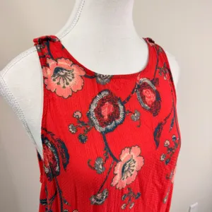 Free People Dobby Dot Flouncy Slip Dress Open Back Red Floral Paisley Mini Small thumbnail 8