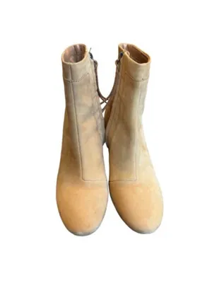 Toms Tan Suede Ankle Boots Wood Block Heel Booties Comfortable Size 9.5 Women's thumbnail 8