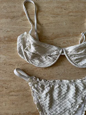 Toasted Coconut Ivory Textured Underwire Top & Bikini Bottom thumbnail 2