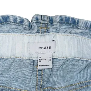 Forever 21 Paperbag Waist Light Wash High Rise Straight Tapered Jeans XS NWT thumbnail 6