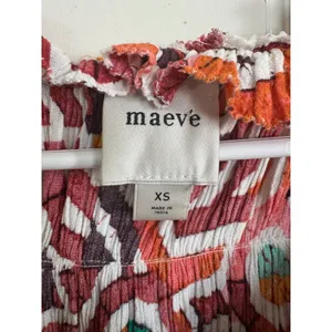 Anthropologie Maeve Short-Sleeve‎ Ruffle Yoke Colorful Blouse size xs thumbnail 3