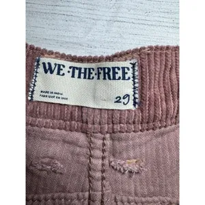 Free People Good Luck MID RISE Barrel Leg Corduroy Pants Withered Rose Size 29 thumbnail 11
