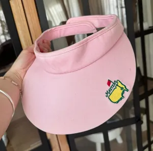 Masters Visor adjustable embroidered logo Augusta retro hat golf performance Pink thumbnail 1