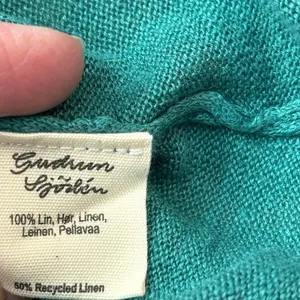 Gudrun Sjoden Size M 100% Linen Sweater Shift Dress Mini Green thumbnail 4