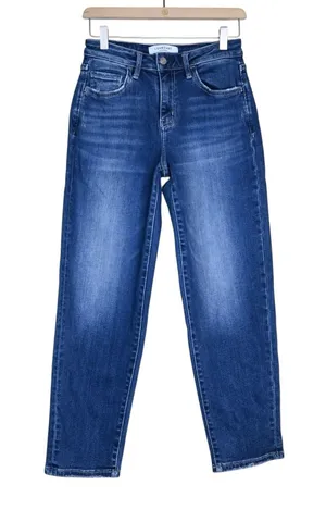 Lovervet by Vervet Women's 26/3 Mid Rise Dark Wash Straight Leg Jean thumbnail 1