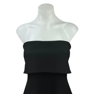 NEW Meshki Mariska Black Strapless Crepe Foldover Bandeau Mini Bodycon Dress 2XL thumbnail 6