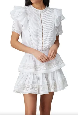 MAIA‎ BERGMAN Mery Ruffled Mini Dress Sz Medium thumbnail 1