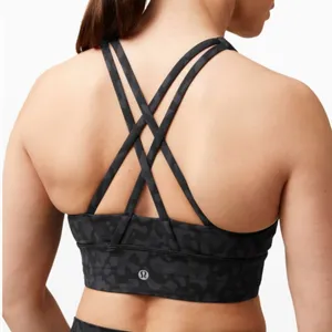 Lululemon Energy Bra High Neck Long Line *Medium Support B-D size 4 camo print thumbnail 2