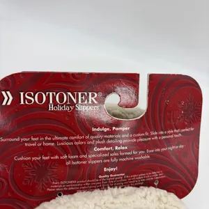 NEW Isotoner Womens 7.5-8 Holiday Slippers‎ Burgundy Hard Sole Cushioned Sherpa thumbnail 12