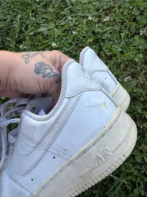 Nike Air Force 1 Low Triple White Leather Sneakers Women’s thumbnail 10