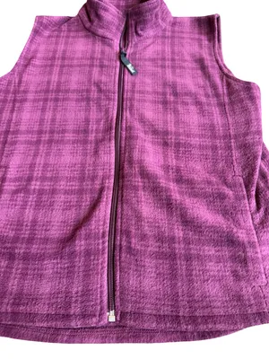 Woolrich Blackberry Hunt Purple Plaid Fleece Vest Full Zip Size M Women's thumbnail 13