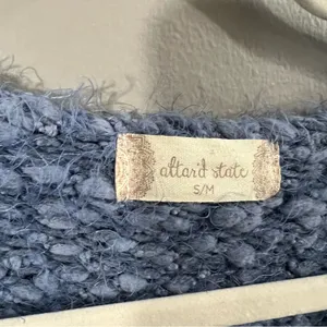 Altar'd State Sweater Womens S/M Blue Striped Great Popcorn Eyelash Knit C9300 thumbnail 2