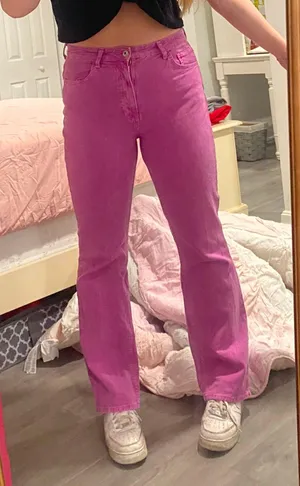 ZARA Women Pink/Raspberry Denim Jeans thumbnail 1