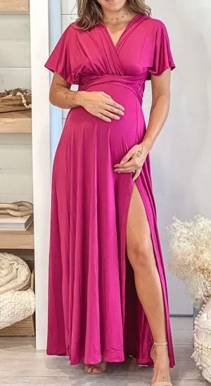 Saved by the Dress NWT MAGENTA MULTI TIE MATERNITY MAXI DRESS - SOLD OUT ONLINE thumbnail 3