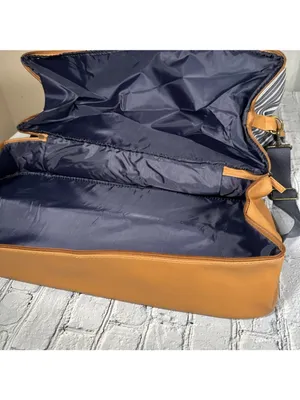 DSW Blue Cognac Weekender Duffel Travel Tote Bag Convertible Shoulder Carry thumbnail 15