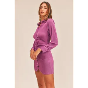 ✨Mable Emersyn Slinky Button Down Sz Small Purple Dress✨ thumbnail 3