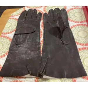 Vintage Womens 6.75 Leather Gloves Brown Mid Length Argentina Stitched Detail thumbnail 2