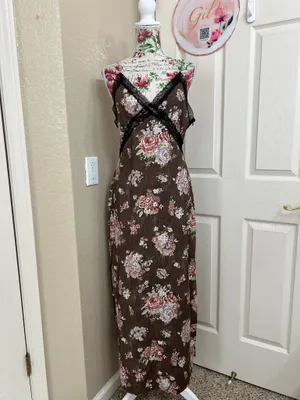 Brock Collection x H&M Woodsy Floral Slip Dress Lace Trim Cottagecore S thumbnail 2