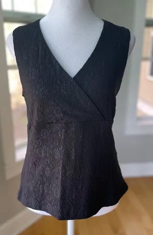 Vintage Y2K Envision Studio Black Lace V Neck Top Size Small thumbnail 1