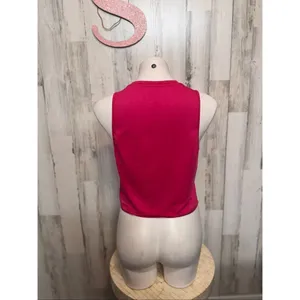 Fabletics Pink Cropped Athletic Tank Top Size Small Sleeveless Activewear thumbnail 3