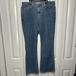 Tommy Hilfiger Jeans Women 14 Blue Straight Leg Mid Rise Denim Flag Logo Vtg Y2K thumbnail 2