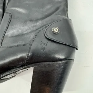 Frye‎ Jackie Zip Short Black Leather Ankle Boots Size 8.5B thumbnail 4
