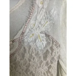 Gimmicks by BKE Y2K Buckle Womens Top Sheer Lace Front Back Beaded Embroider Size L thumbnail 3