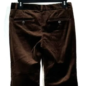 2 THEORY Pants Women's Chocolate brown velvet flared trousers 31" inseam bootcut thumbnail 5