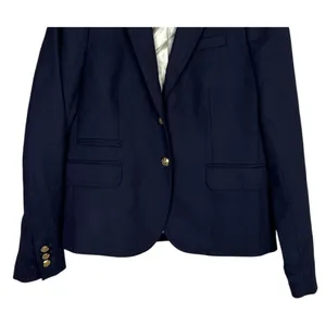 J. Crew Schoolboy Long Sleeve Wool Blend Lined Gold Buttons Blazer 4 Navy Blue thumbnail 4
