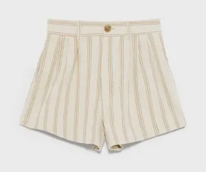 🌸Zara | Tan Striped Shorts thumbnail 1