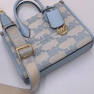 Michael Kors Vista Blue Mirella Tote Purse Small Shopper Top Zip Crossbody thumbnail 4