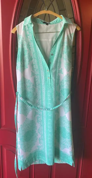 The Limited Ashton Dress White Teal Small thumbnail 1