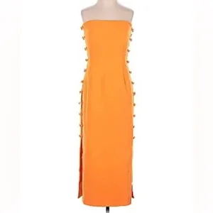 Gianni Bini Elegant Orange Strapless Dress thumbnail 2