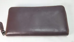 Coach Accordion Zip Wallet Check Burgundy Glovetanned Leather 24377 Pink Inside thumbnail 1