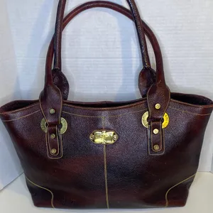 Essence Elegant Brown Leather Tote Bag thumbnail 1