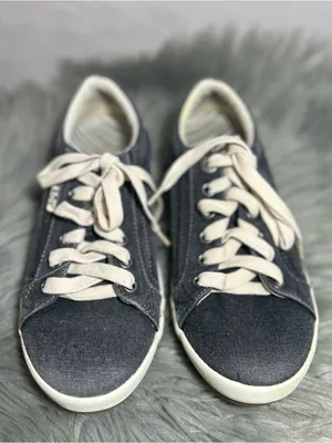 Taos Moc Star Sneakers Graphite Dark Gray Distressed Canvas Size 7W thumbnail 3