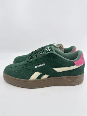 Reebok Club C Grounds Green Natural Pink Suede Sneakers Women's Size 8 NIB thumbnail 3