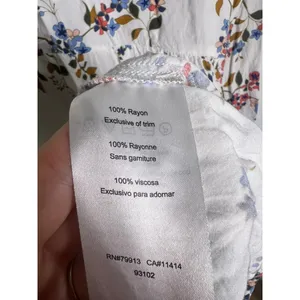 Motherhood Maternity Floral Babydoll Blouse White Blue XL 3/4 Sleeve V-Neck Top thumbnail 3