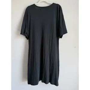 Aerie Women's XL Black Casual‎ T-Shirt Dress Ruched Waist Short Sleeve Casual thumbnail 7