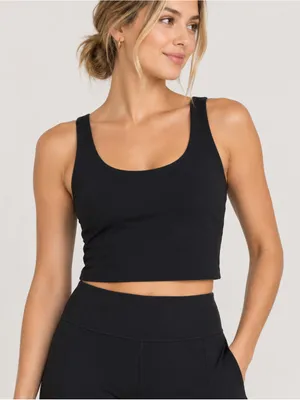 Girlfriend Collective Bella Scoop Tank Top Black Size Small thumbnail 1