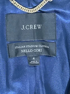 J.Crew Italian Stadium Cloth Nello Gori Wool Blend Zip Coat - Size 4 - Black thumbnail 4