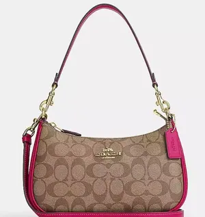 Coach Khaki Cerise Teri Shoulder Bag thumbnail 1