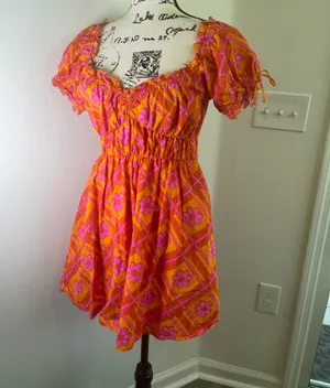 Show me Your Mumu x Barbie Mini dress Sz XS Hot pink /Orange thumbnail 16