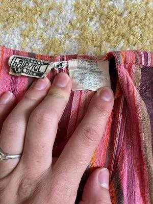 Linen Boho Hippy Tie Shirt Size M thumbnail 3