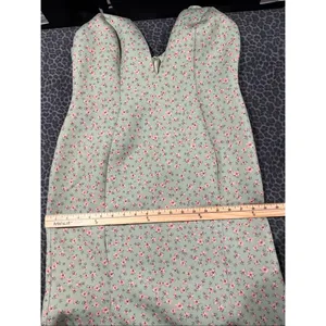 ASOS Mint Green Floral Midi Dress US 12 Tie Strap Scuba Cottagecore NWT thumbnail 9