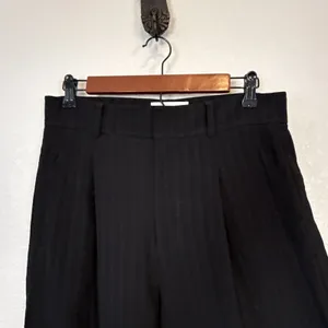 Everlane Womens City Stripe Way High Drape Pants Size 8‎ Black Viscose Wide Leg thumbnail 3