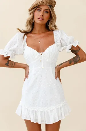 Selfie Leslie White Mini Dress Hoco thumbnail 1