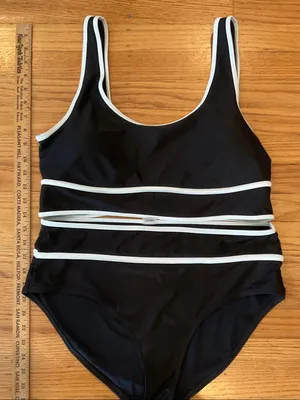 Old Navy Black Bikini Set with White Trim, XL thumbnail 4